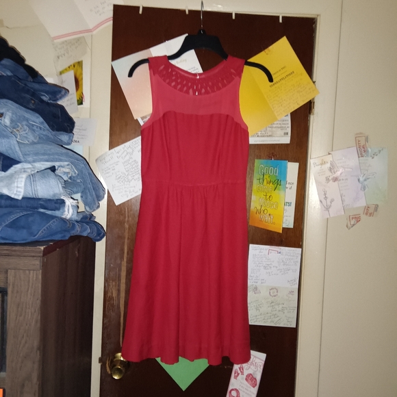 MAEVE by Anthropologie High neck Red Midi Dress XS - Picture 4 of 8